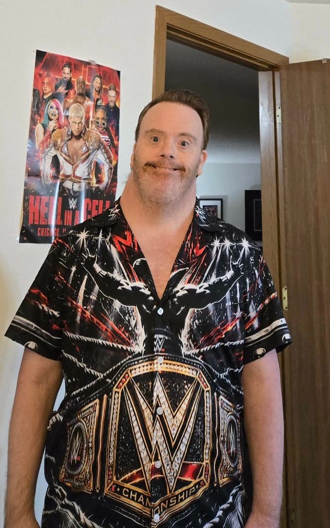 Customer photo review of Personalized Wrestling Champion Hawaiian Shirt - Wrestling Fan Gift