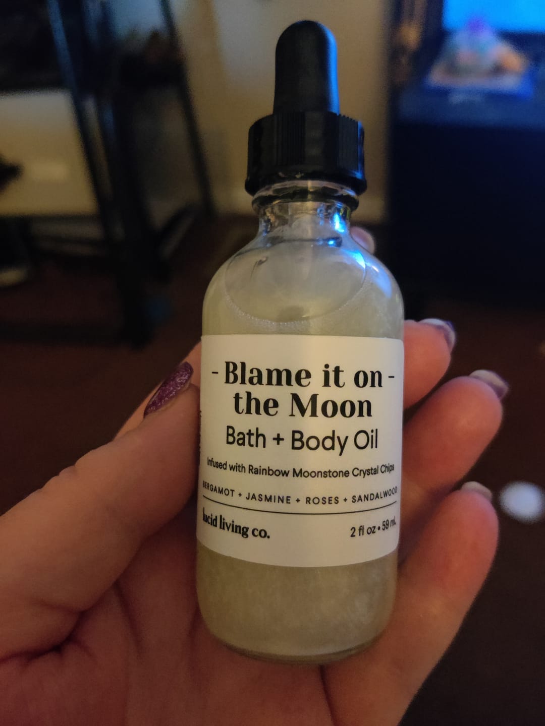 Customer photo review of Blame it on the Moon Bath & Body Oil