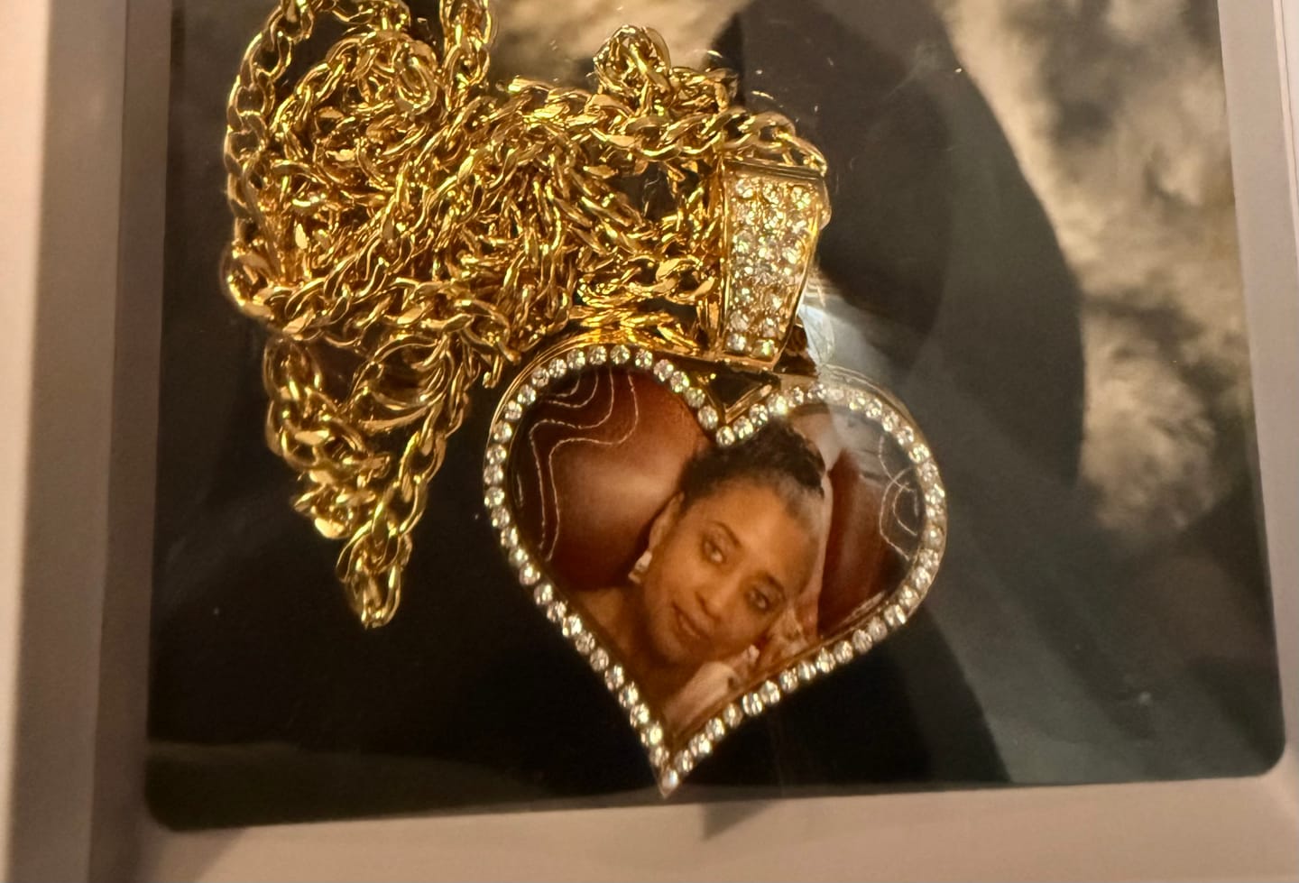 Customer photo review of Iced Photo Pendant w/ Cuban Chain