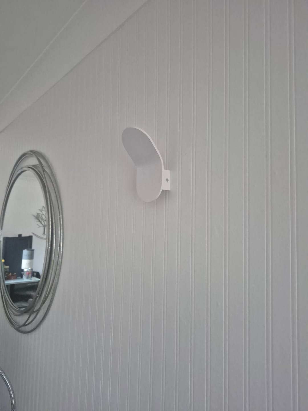 Customer photo review of Minimalist Modern Wall Sconce in Black/White Finish
