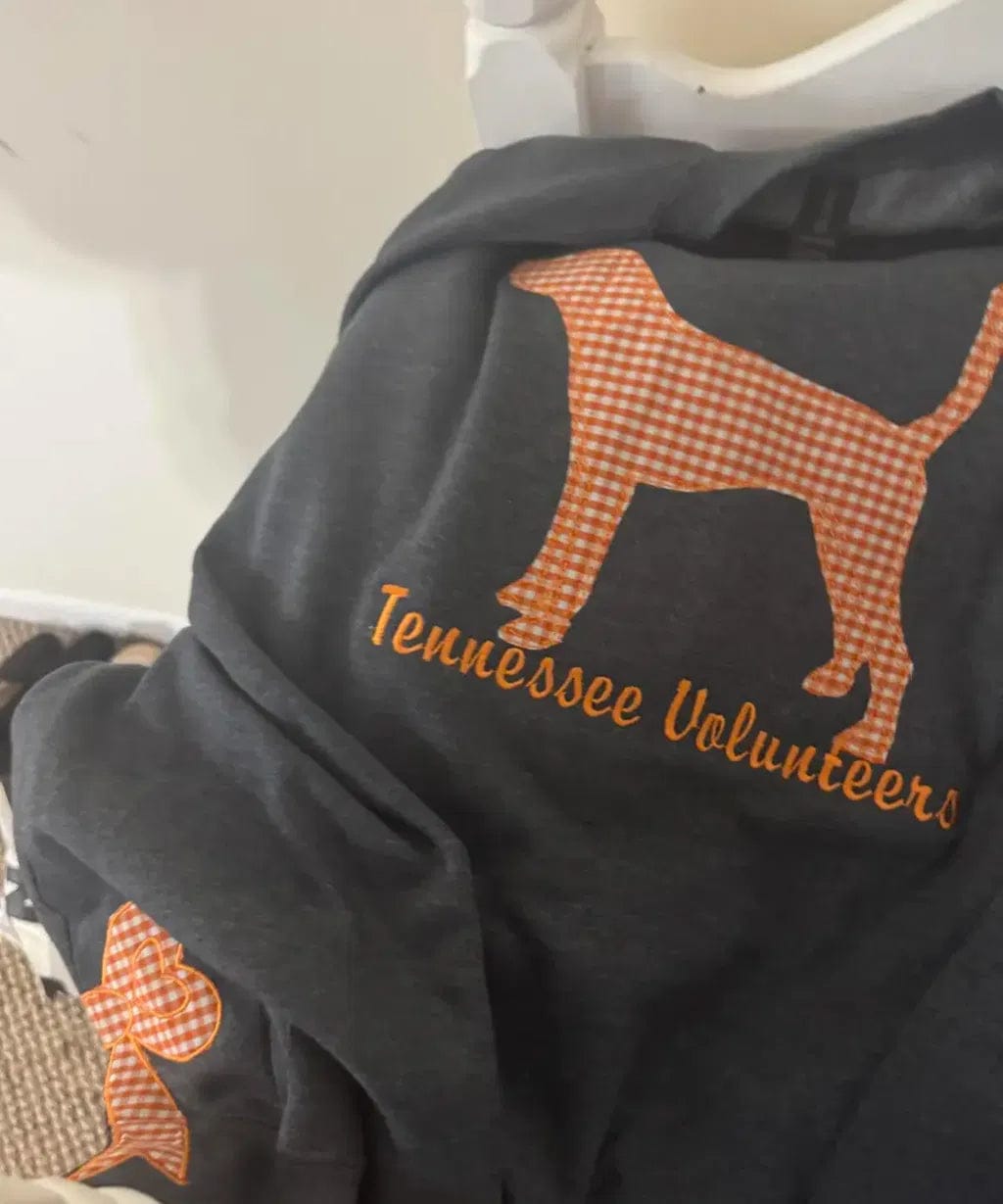 Customer photo review of Custom Tennessee Volunteers Women’s Team Spirit Sweatshirt – Applique Embroidered Side Bow Pullover