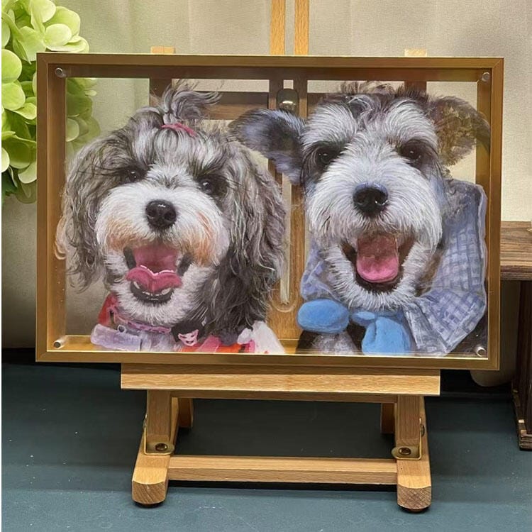 Customer photo review of Multi-layer 3D pet portrait