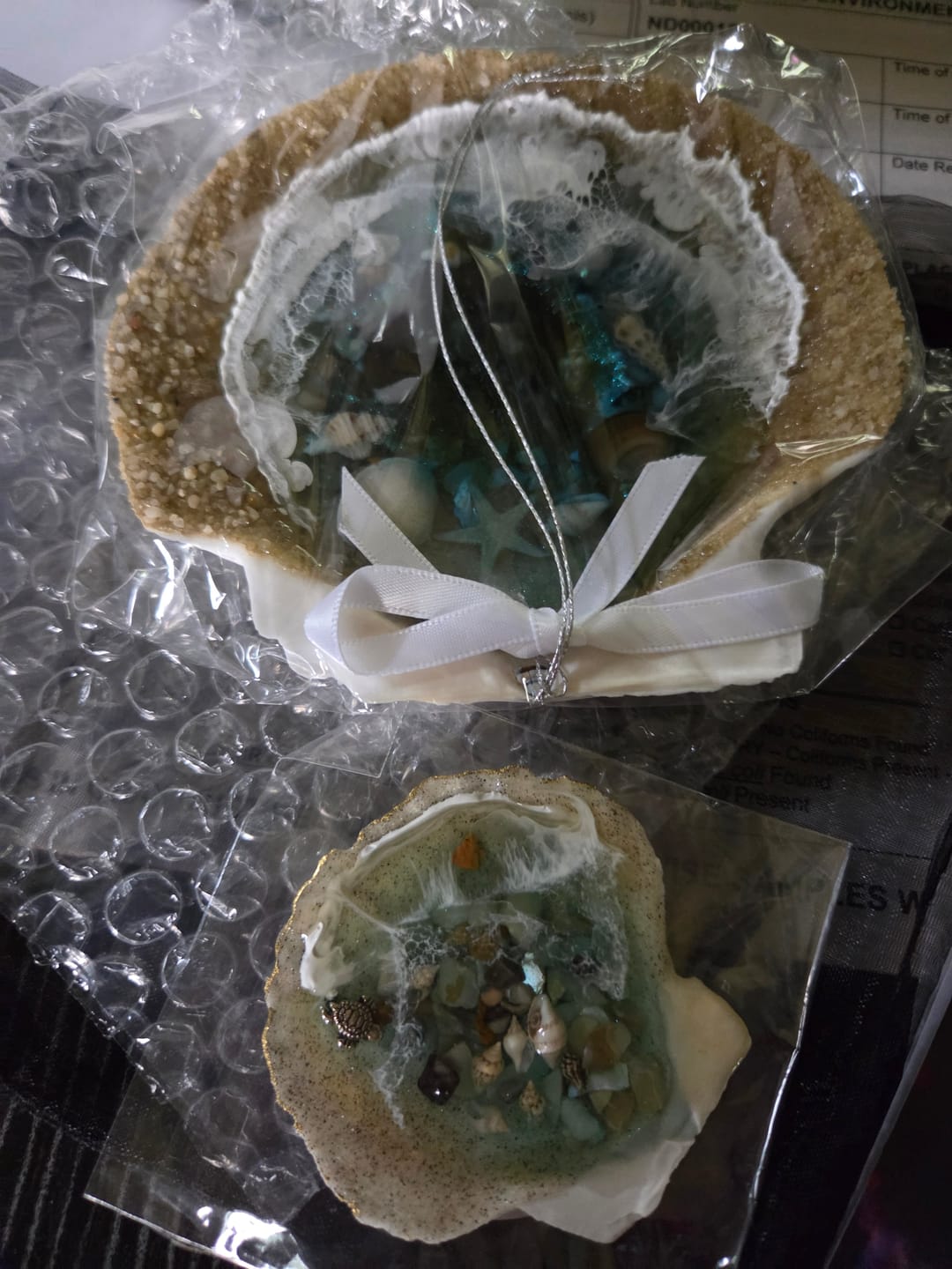 Customer photo review of Half-Shell Ocean Diorama with Cremation Ash