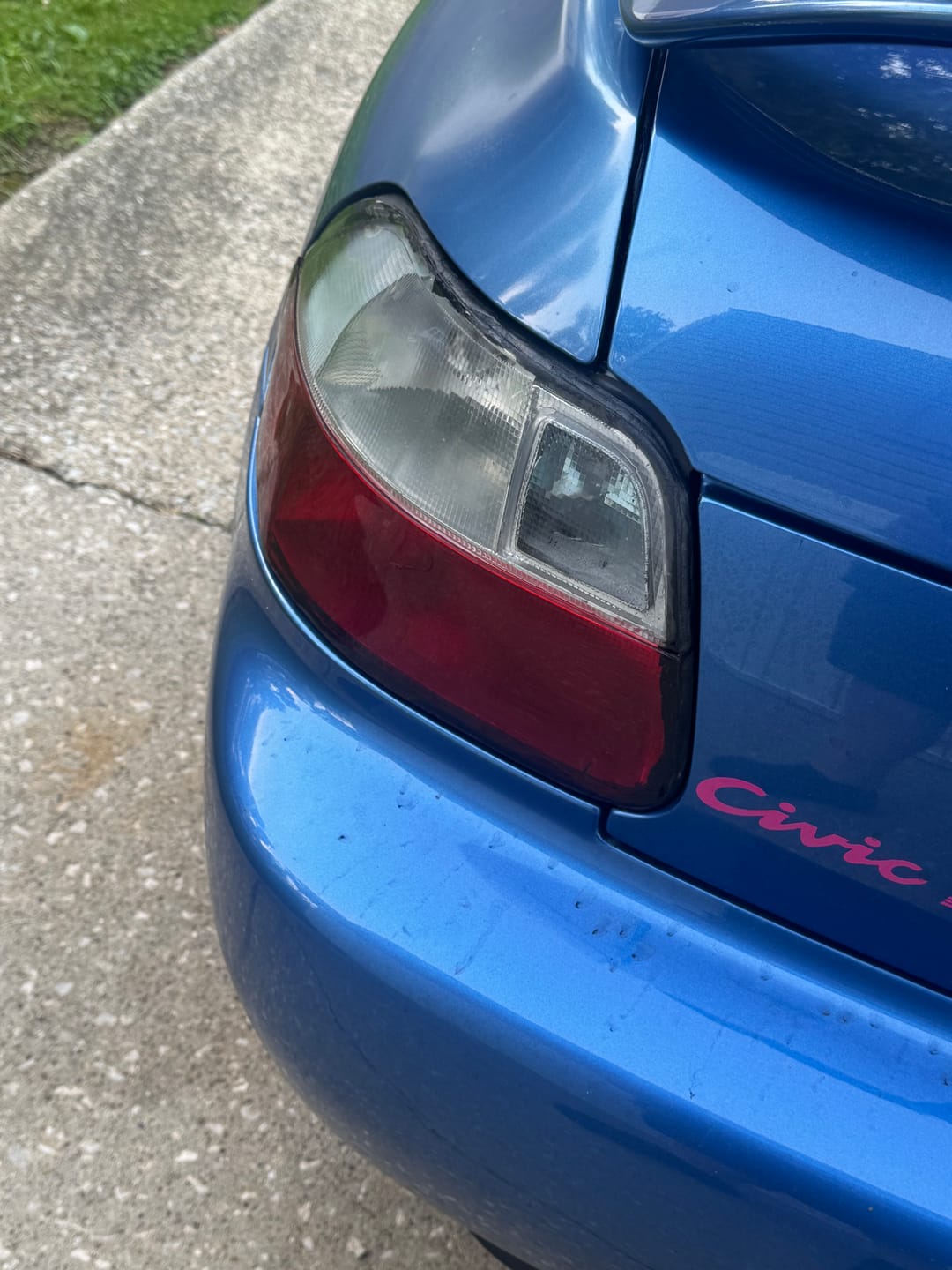 Customer photo review of 1993-1997 Honda Del Sol Redclear Tail Light Lenses