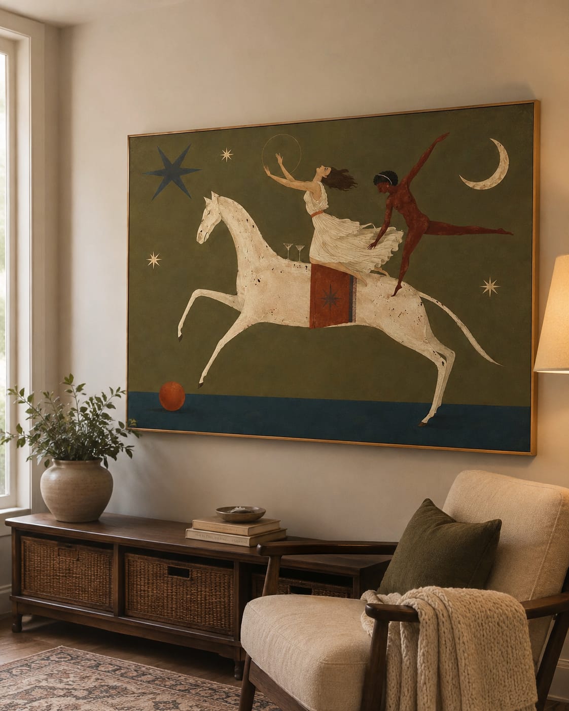 Customer photo review of Moonbound Twin Riders-Horse Painting