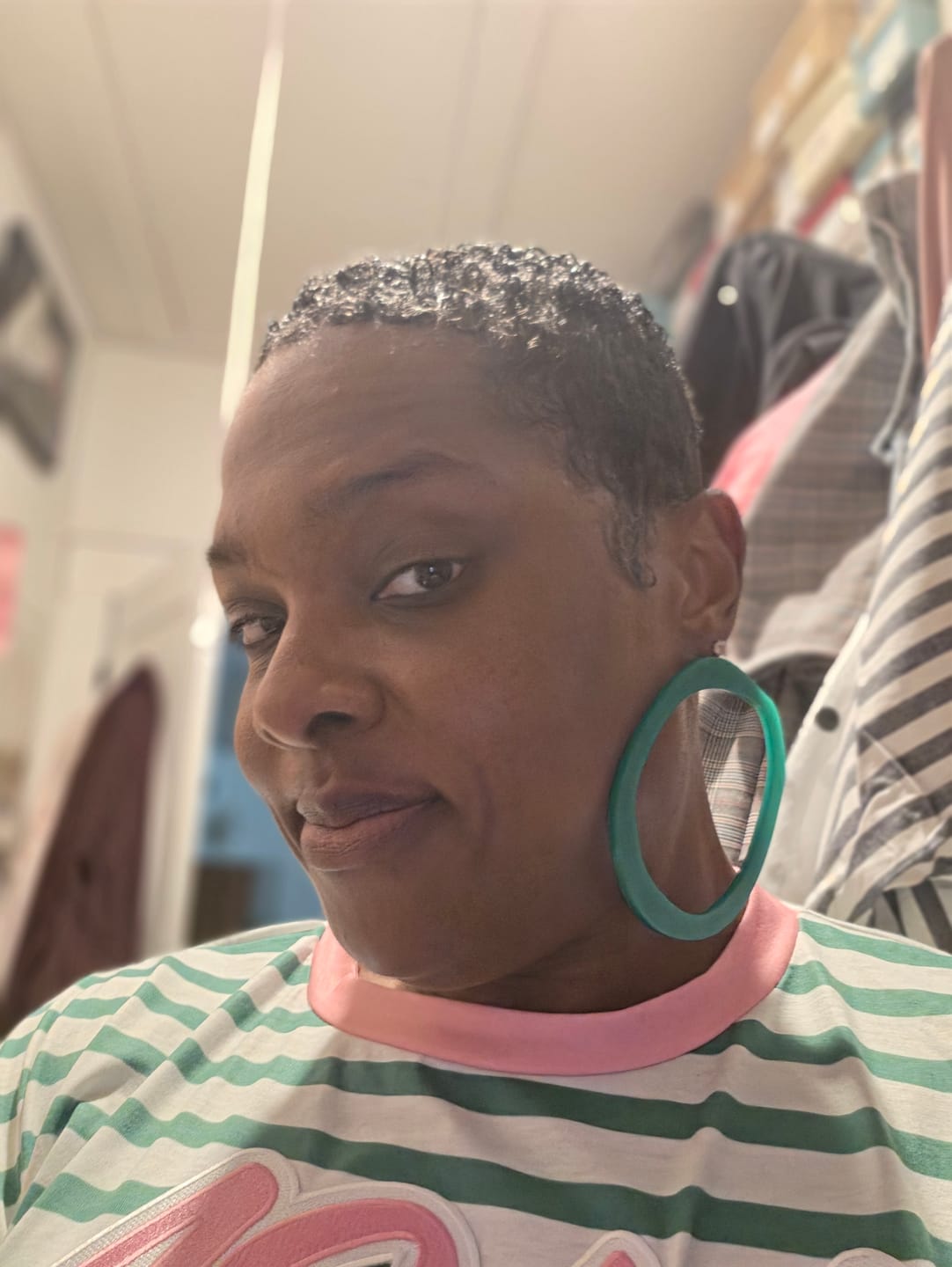 Customer photo review of Basics. Never Basic - Hoop Stud Earring - 41 Colorways