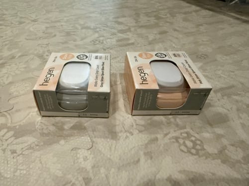 Customer's Hegen PCTO Straw Spout packaging, showing one grey and one peach colored box side by side.