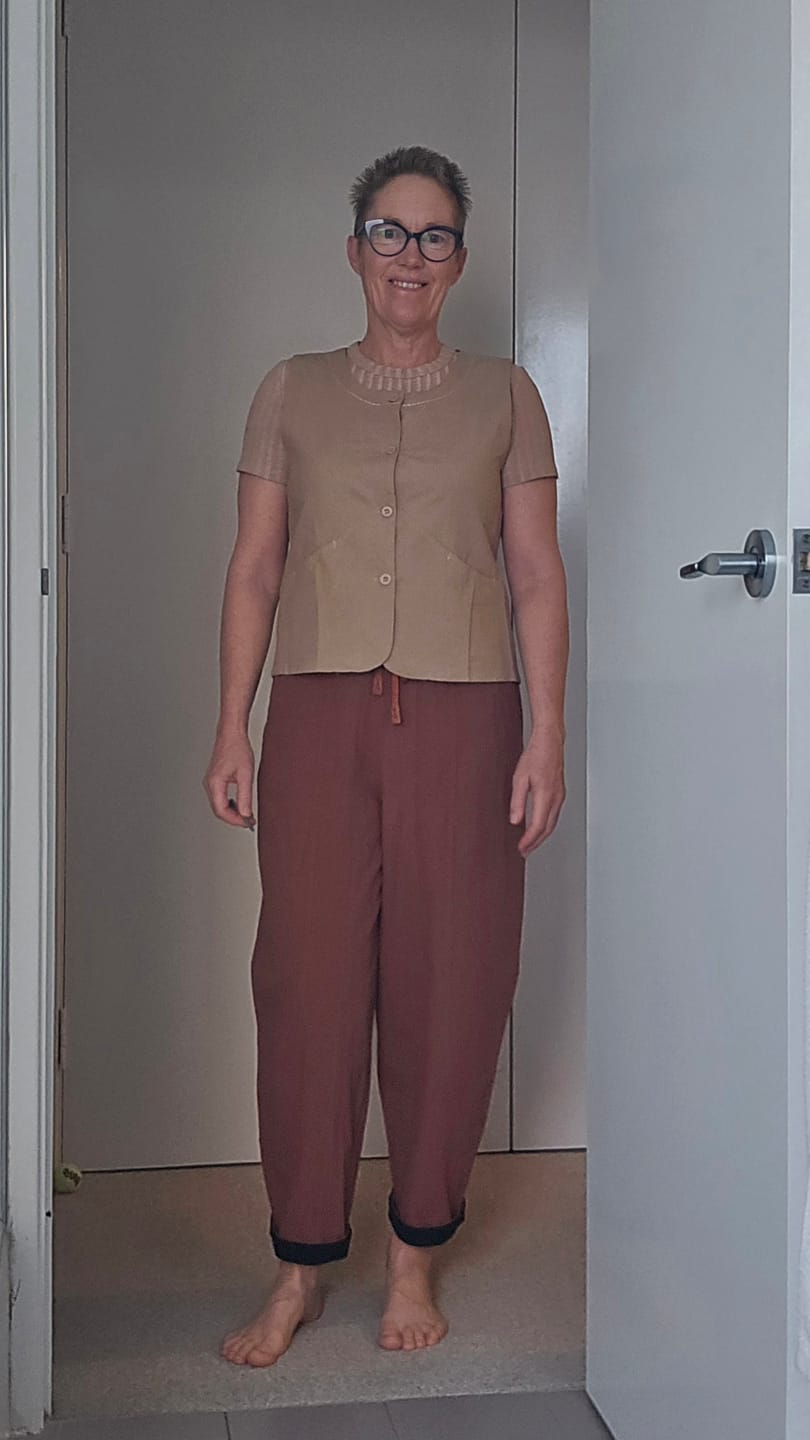 Customer photo review of Buddha Stones Spring Casual Drawstring Solid Cotton Women's Harem Pants With Pockets
