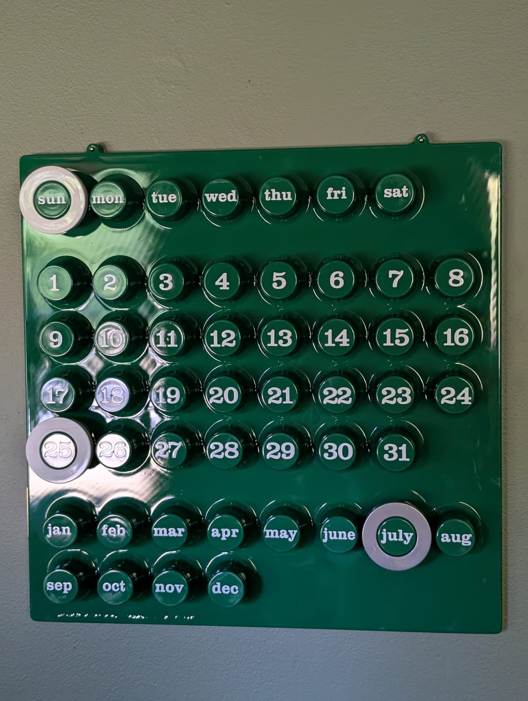 Customer photo review of Euroway Ring-A-Date Perpetual Wall Calendar