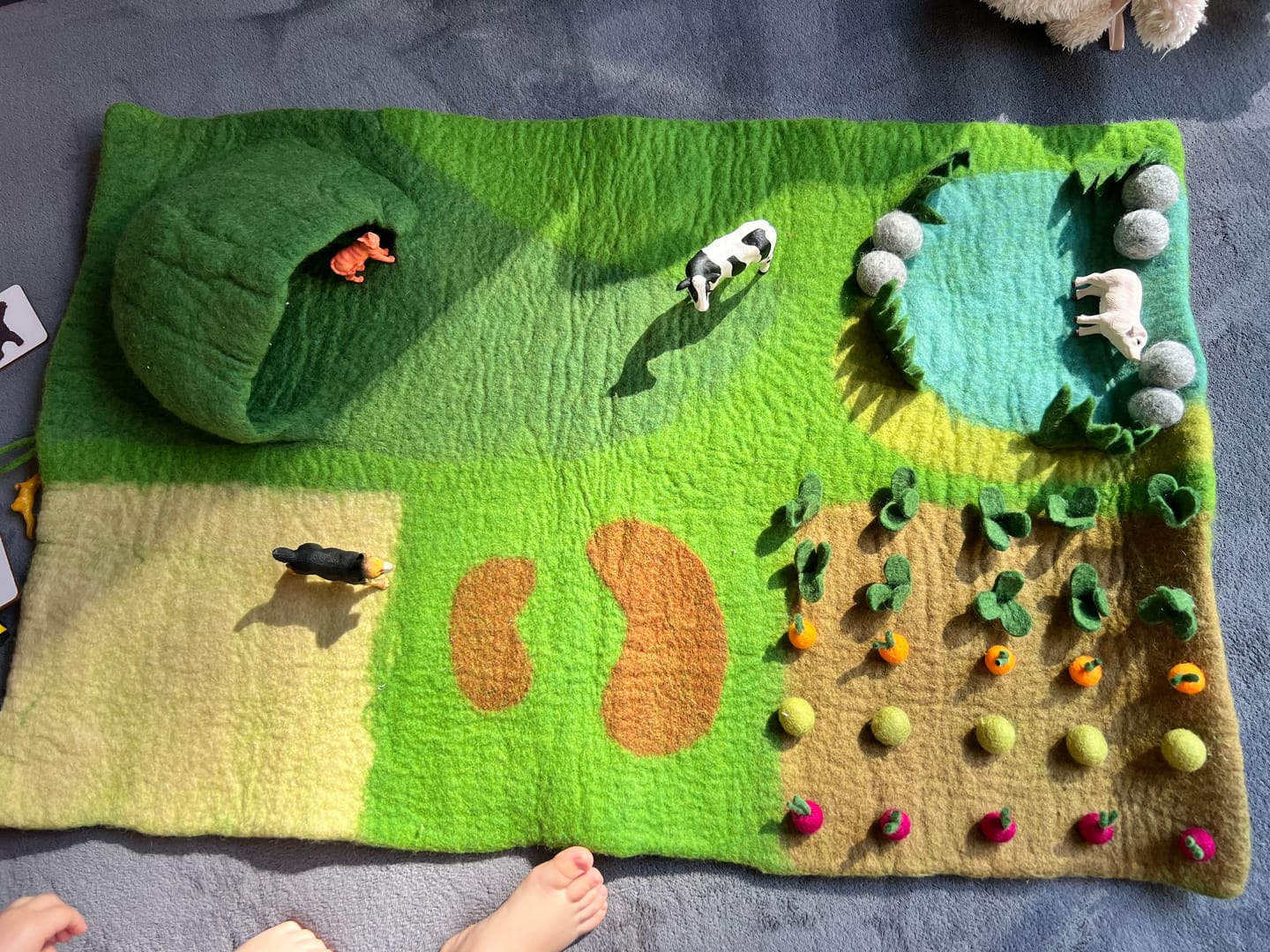 Customer photo review of Large Farm Play Mat Playscape