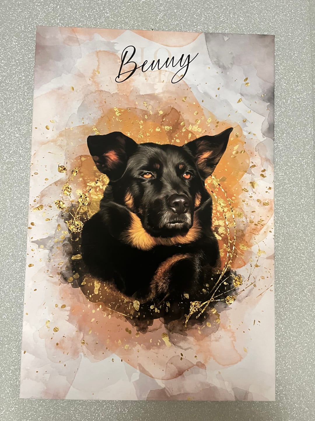 Customer photo review of Personalisiertes Portrait - Gold Aquarell Stil