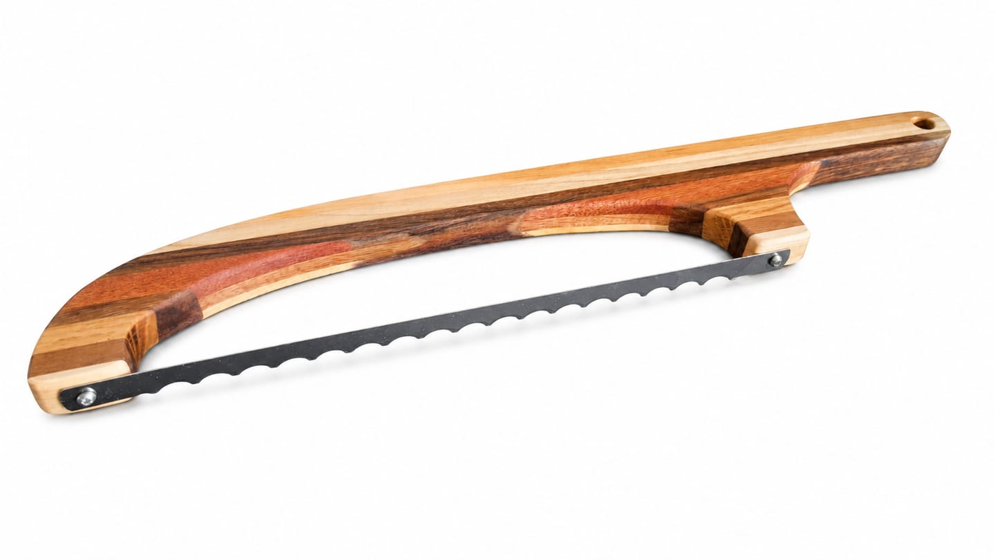 Customer photo review of 15.9X2.75" Bread Cutting Bow Knife 1 Acrylic Router Template