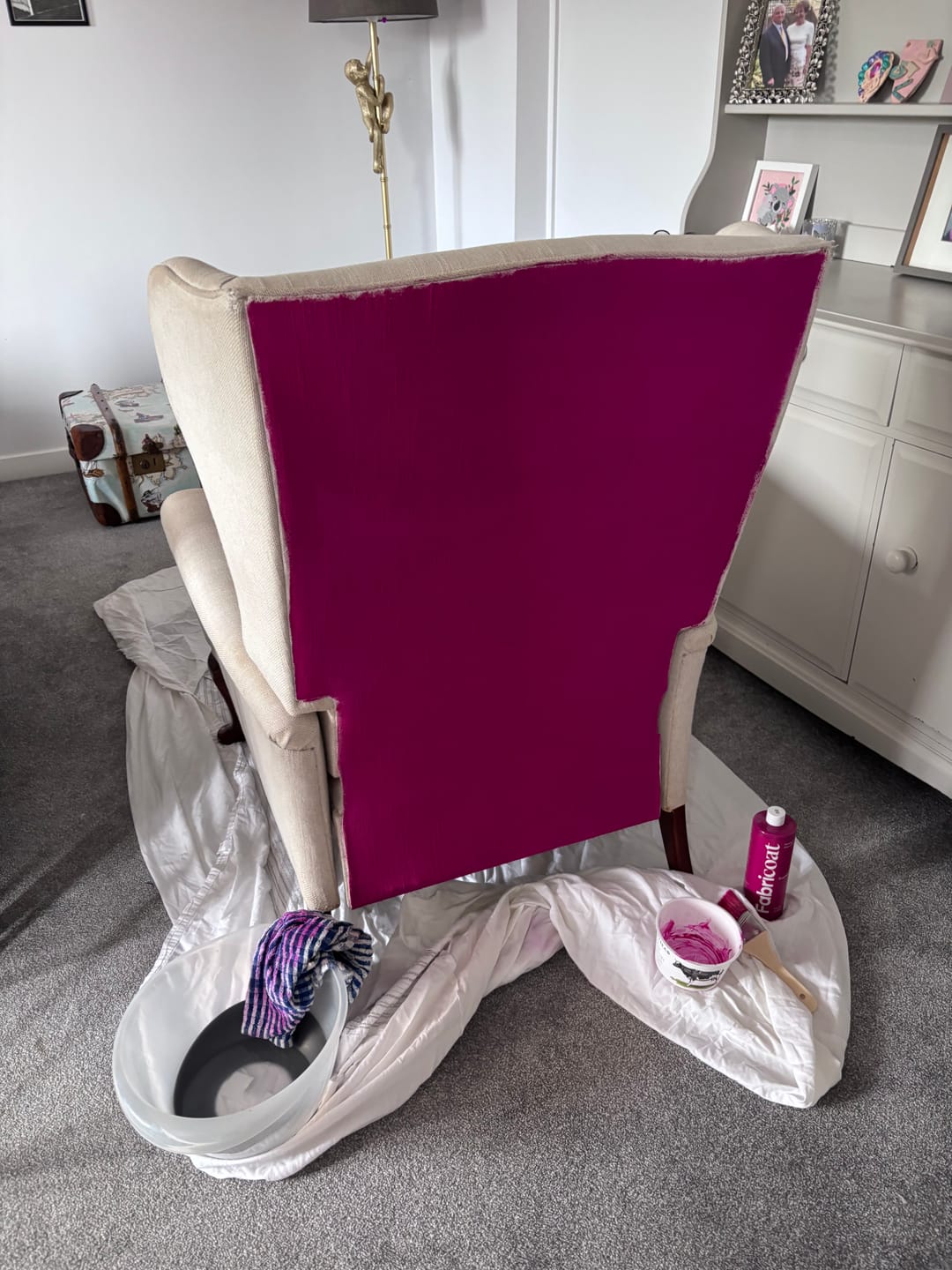 Customer photo review of Fabric Paint -- Raspberry