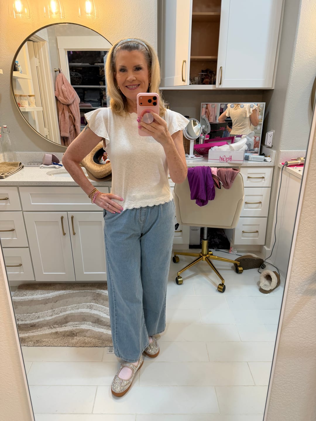 Customer photo review of Corky's Rhinestone Calm Down Sneakers