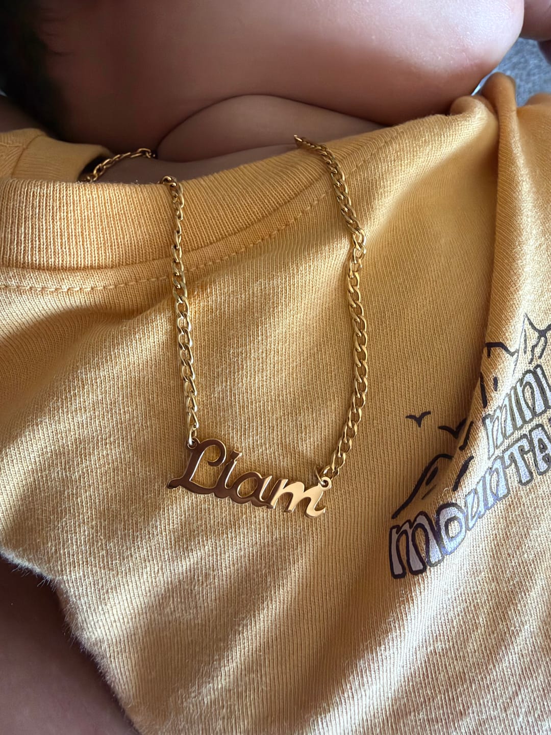 Customer photo review of Kids Custom Name Necklace w/ Cuban Chain