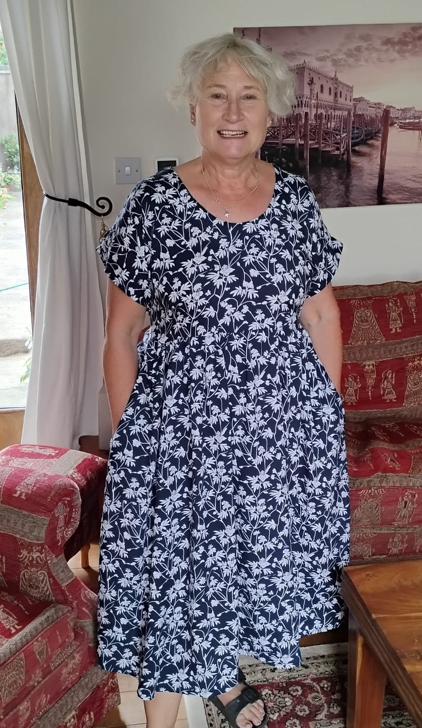 Customer photo review of Busy Flower Vines Viscose Challis Fabric