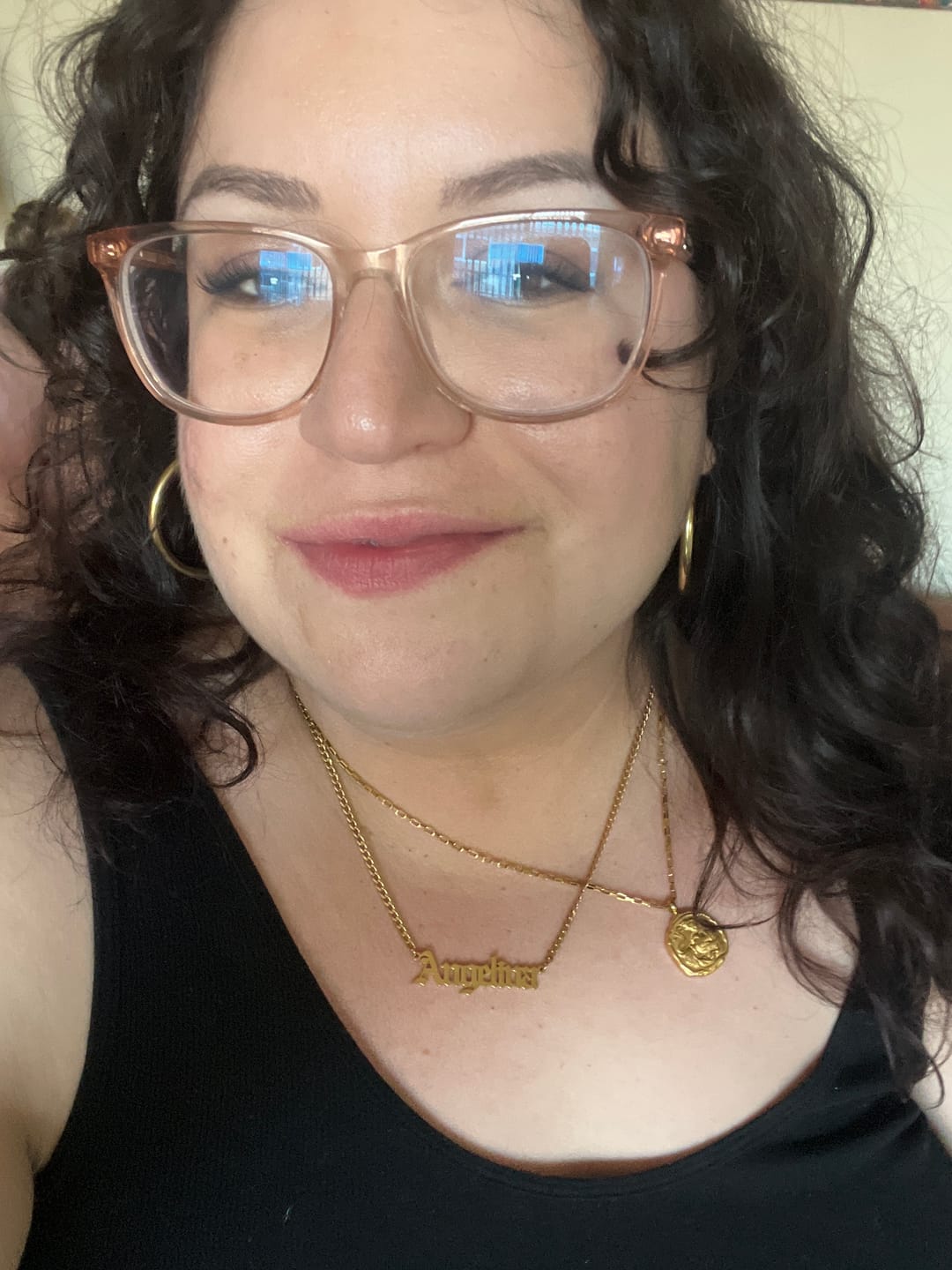 Customer photo review of Gothic Name Necklace w/ Cuban Chain