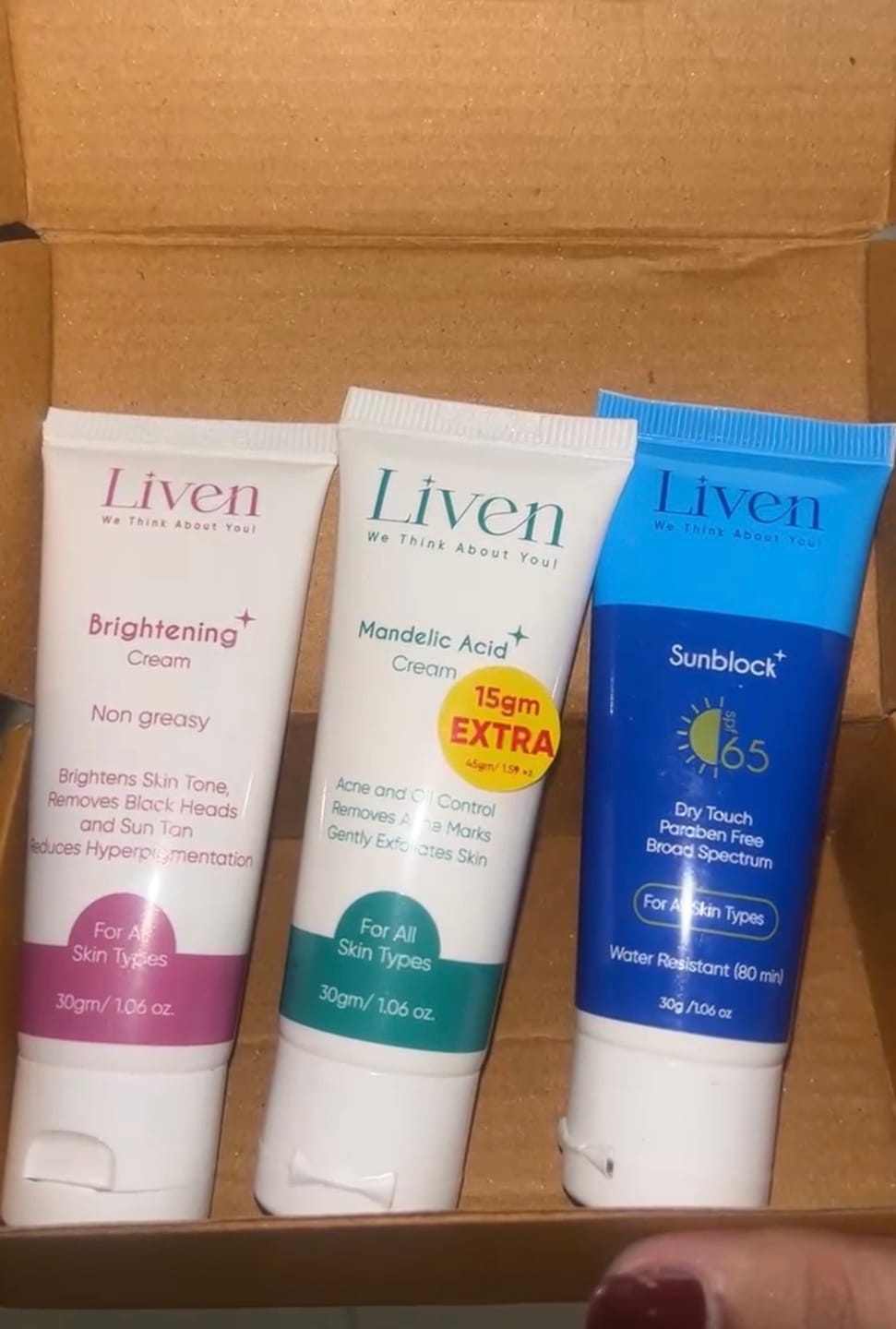 Customer photo review of Sunblock Cream SPF 65