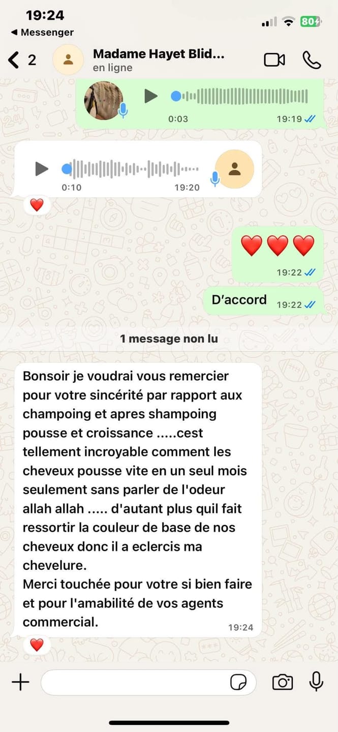 Customer photo review of Pack shampooing et après-shampooing pousse et croissance