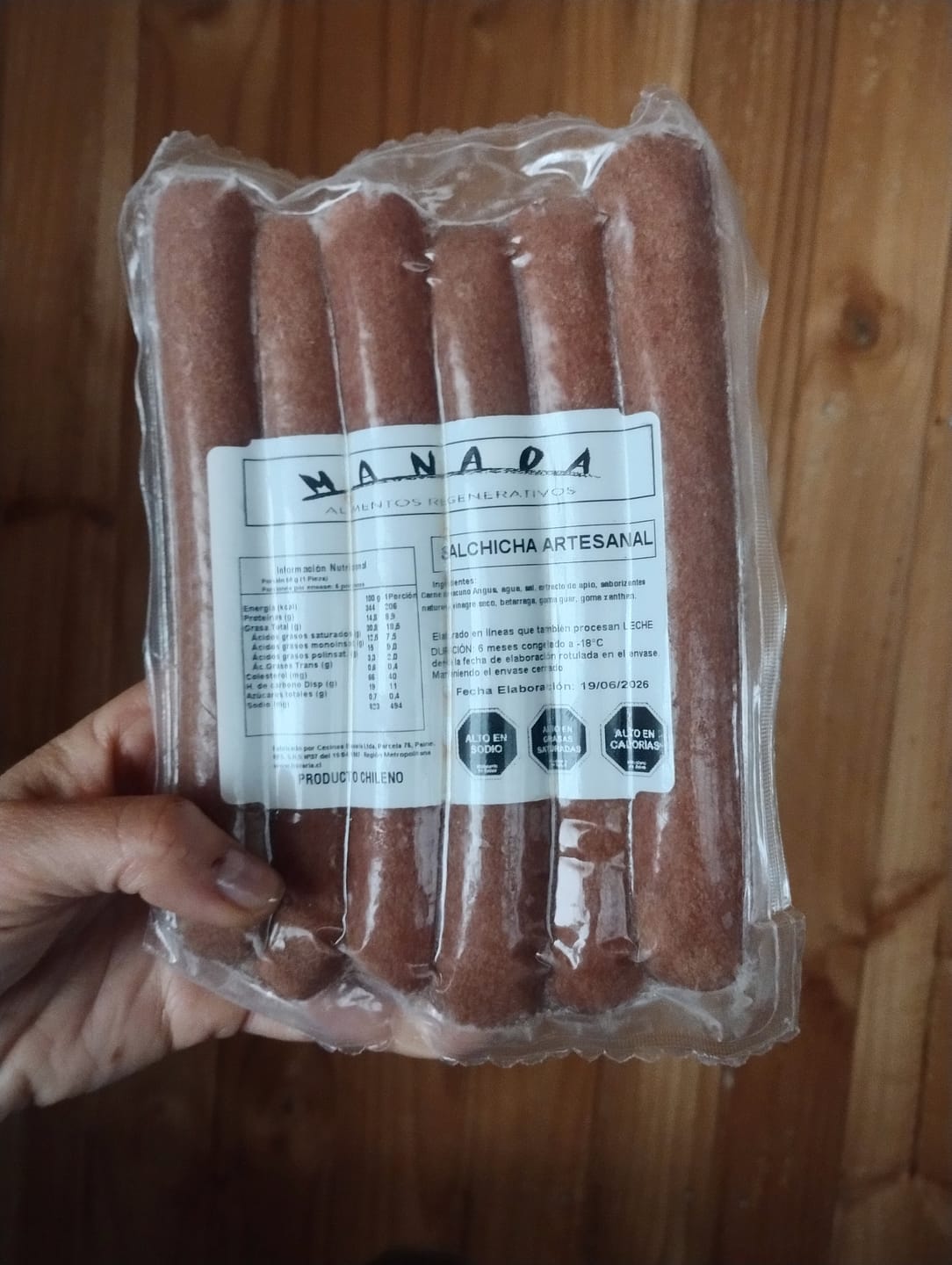 Customer photo review of Salchicha Natural de vacuno
