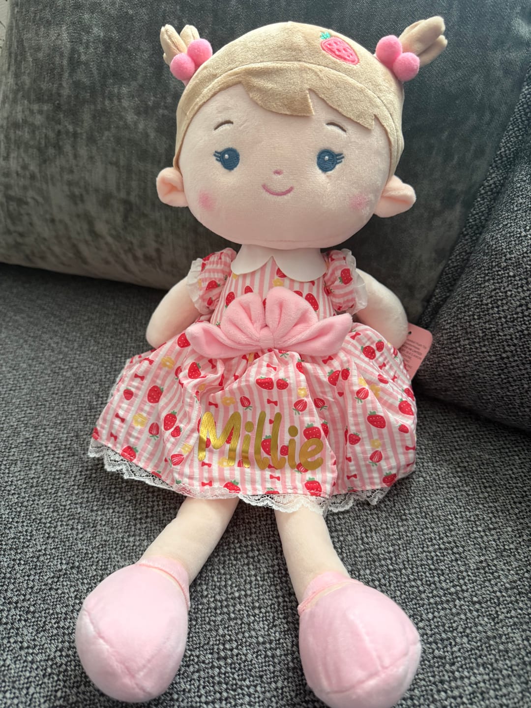 Customer photo review of Personalized Strawberry Girl - Pink