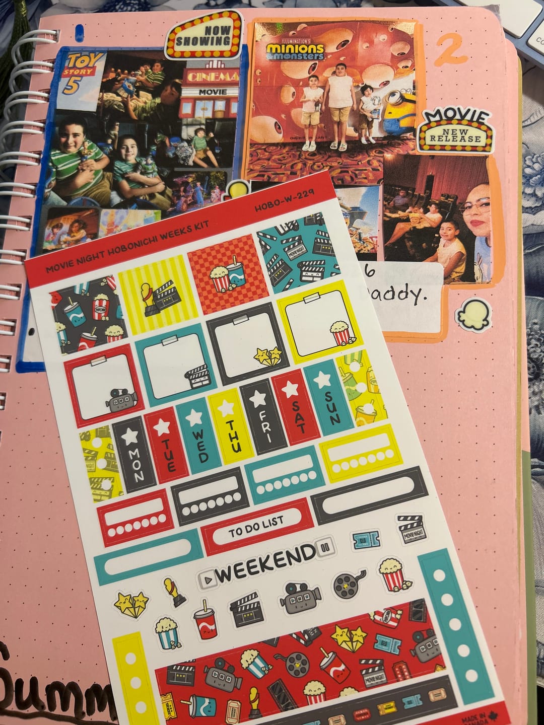 Customer photo review of Movie Night Theme Hobonichi Weeks Kit
