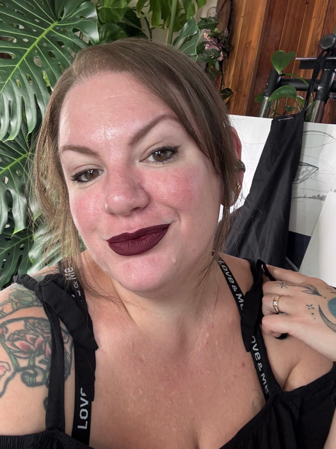 Customer photo review of Evermore Liquid Lipstick: Nocturne