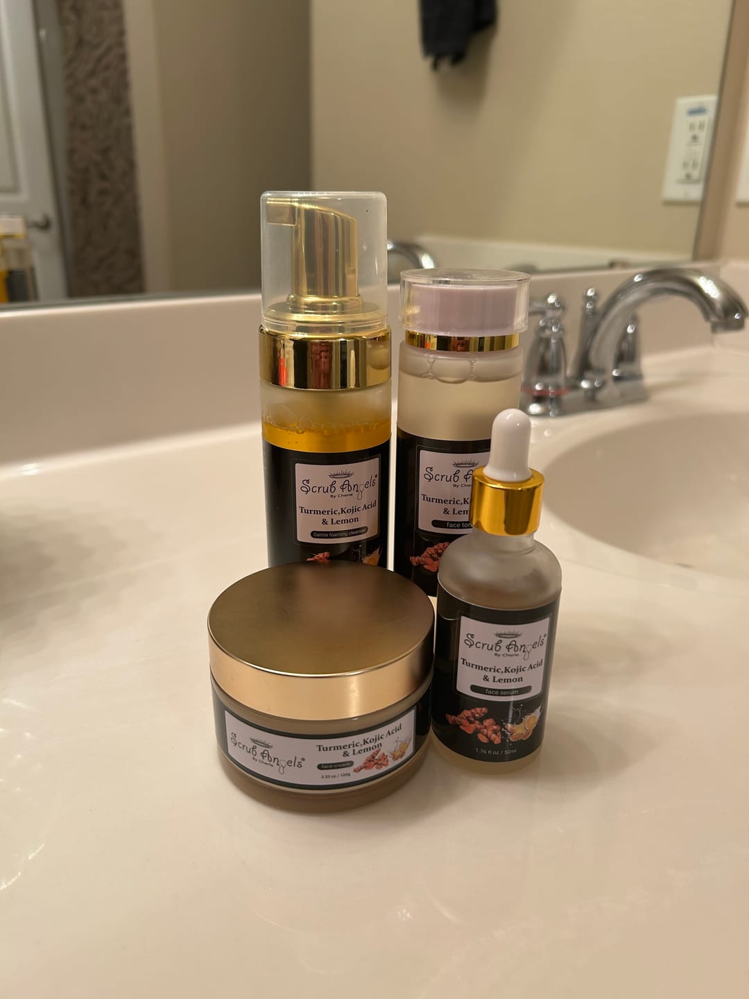 Customer photo review of Satin Oasis: Tumeric, Kojic Acid & Lemon (Sensitive Formula)