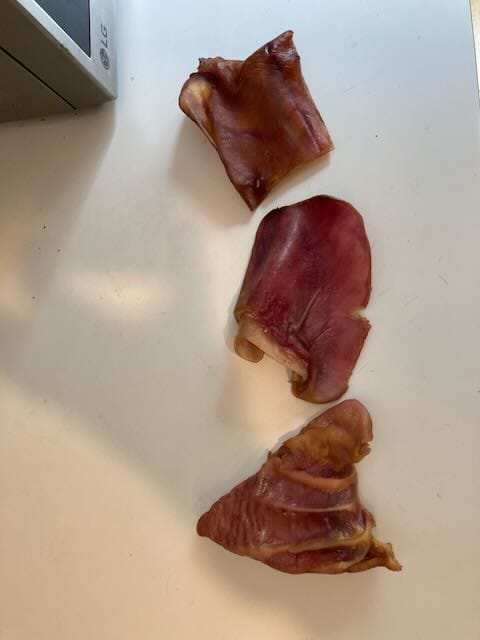 Customer photo review of Pig Ear Treats for Dogs