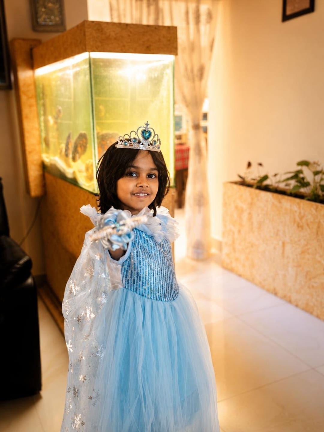 Customer photo review of Fancydresswale Princess Elsa Party Dress with,Crown,Necklace,Earrings,Gloves Accessories 3-8 Years