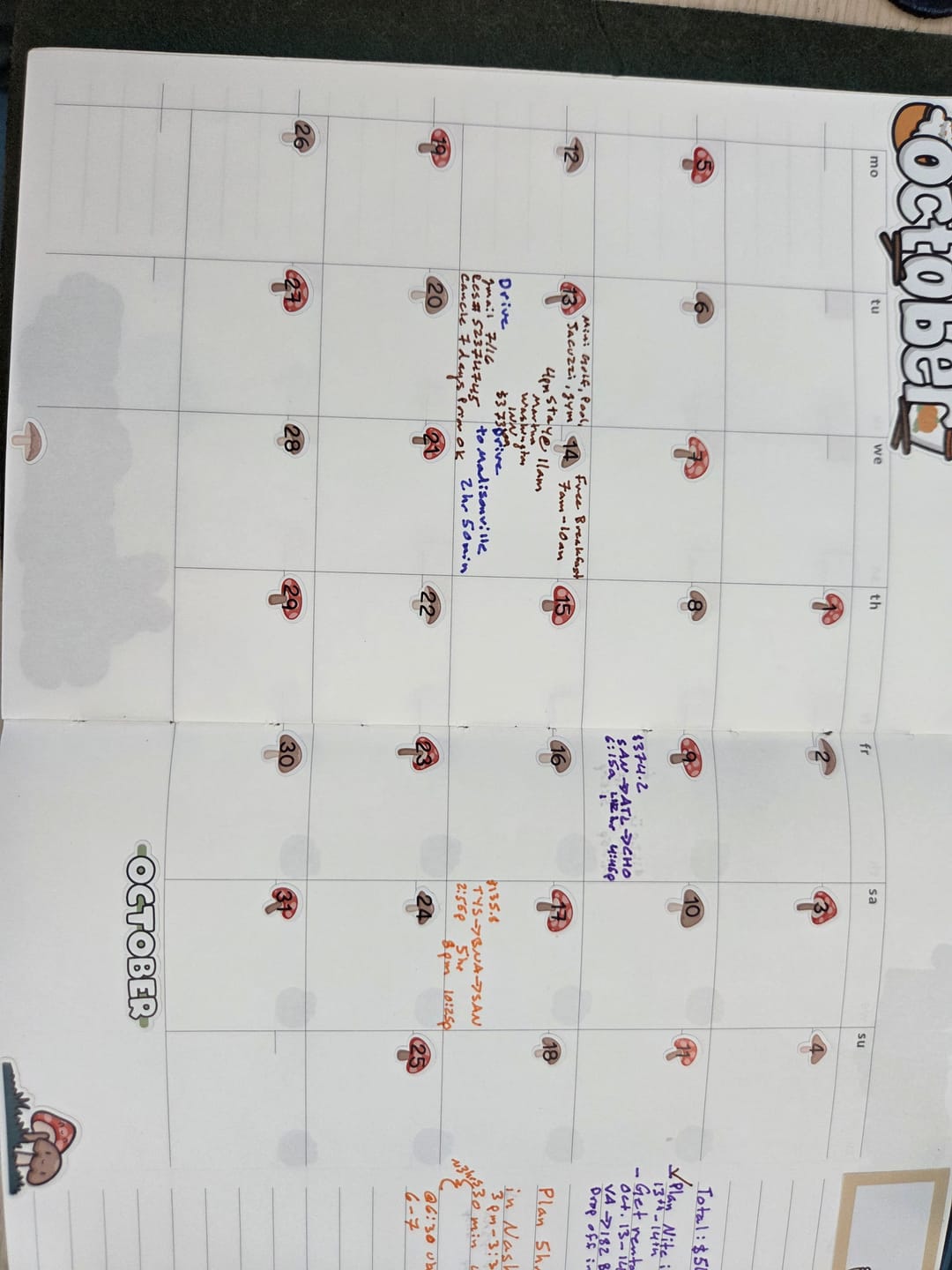 Customer photo review of Numbers - Red Riding Hood  Planner Stickers