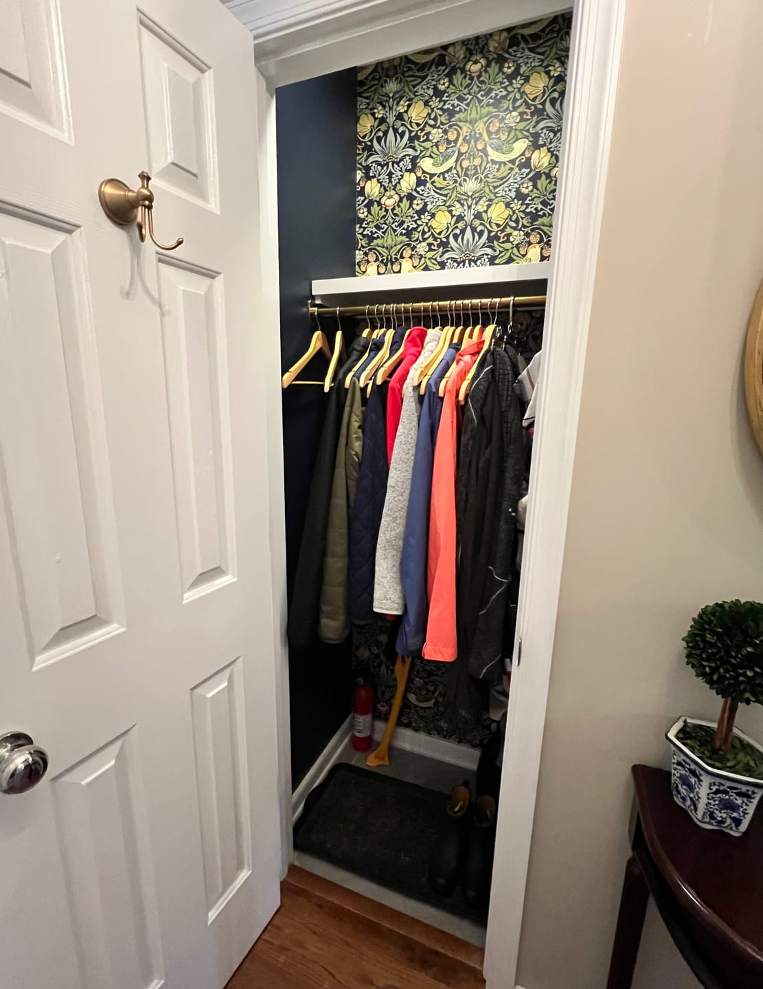Customer photo review of Closet Rod – Antique Brass