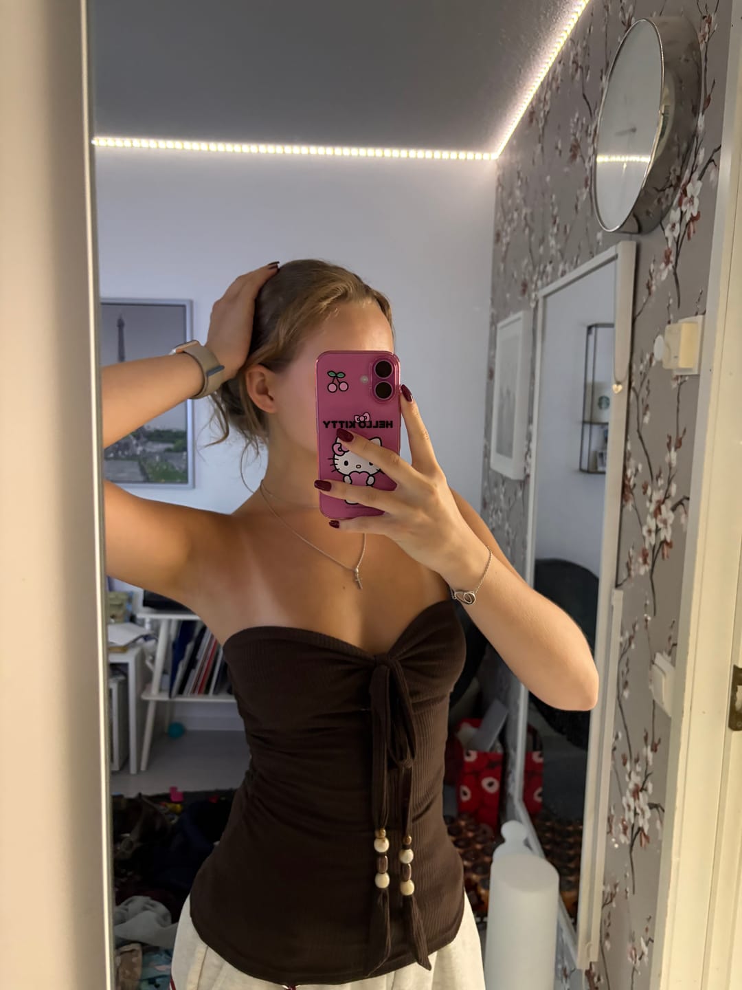 Customer photo review of Aelfric Eden Ruched Tie Front Tube Top