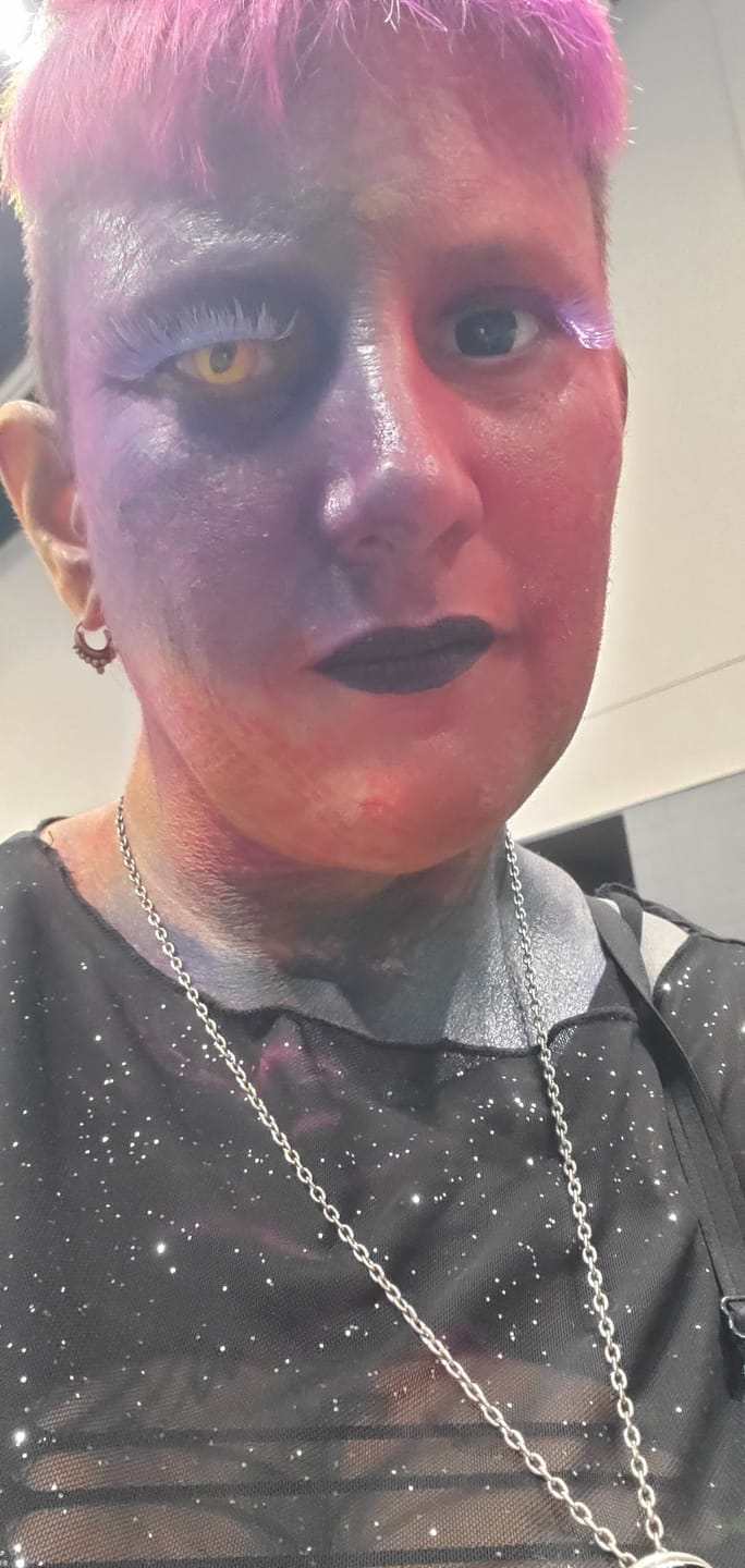 Customer photo review of Halloween DragonMaid Yellow Colored Contact Lenses