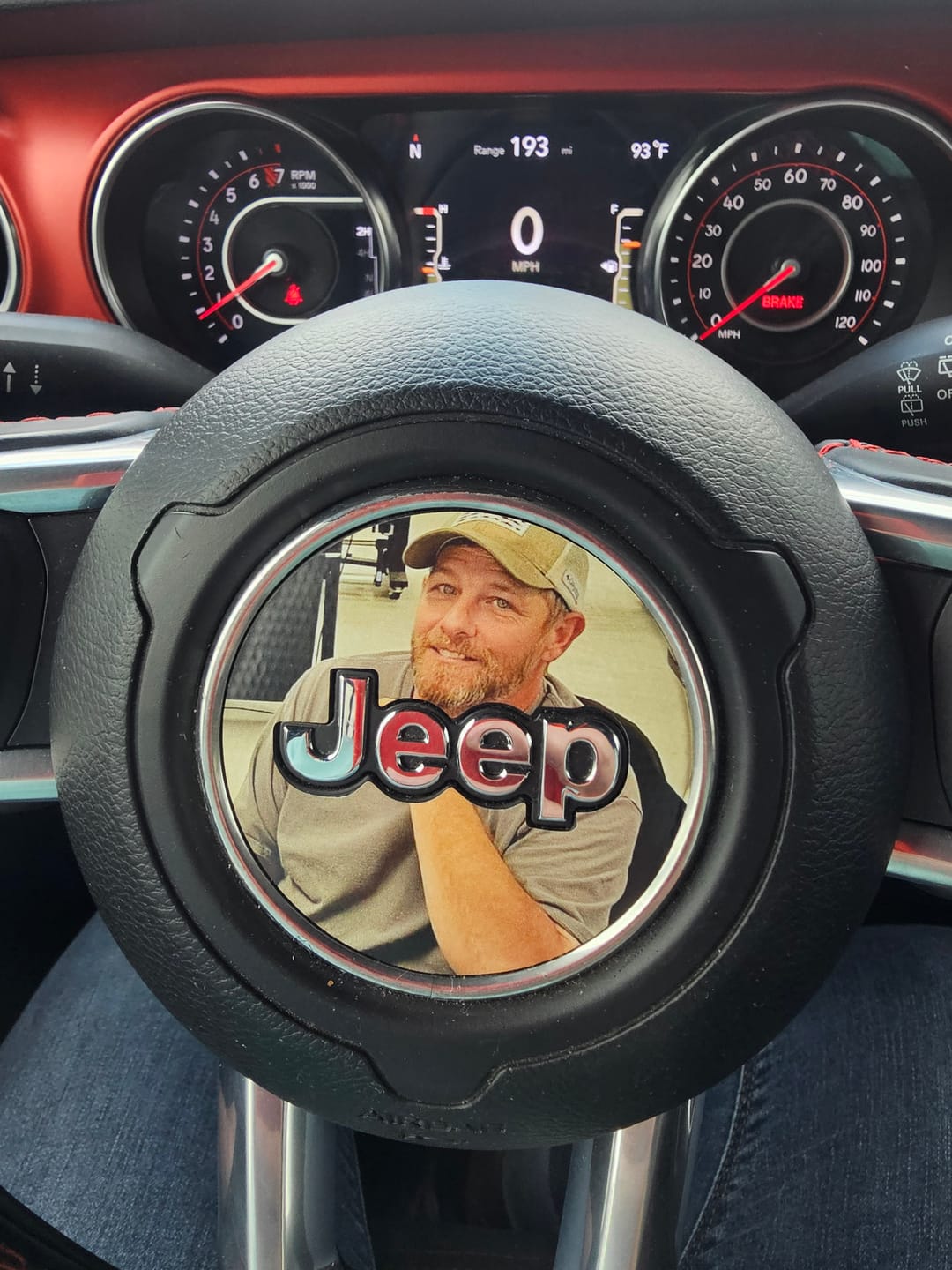 Customer photo review of Design Your Own Steering Wheel Decal for Jeep