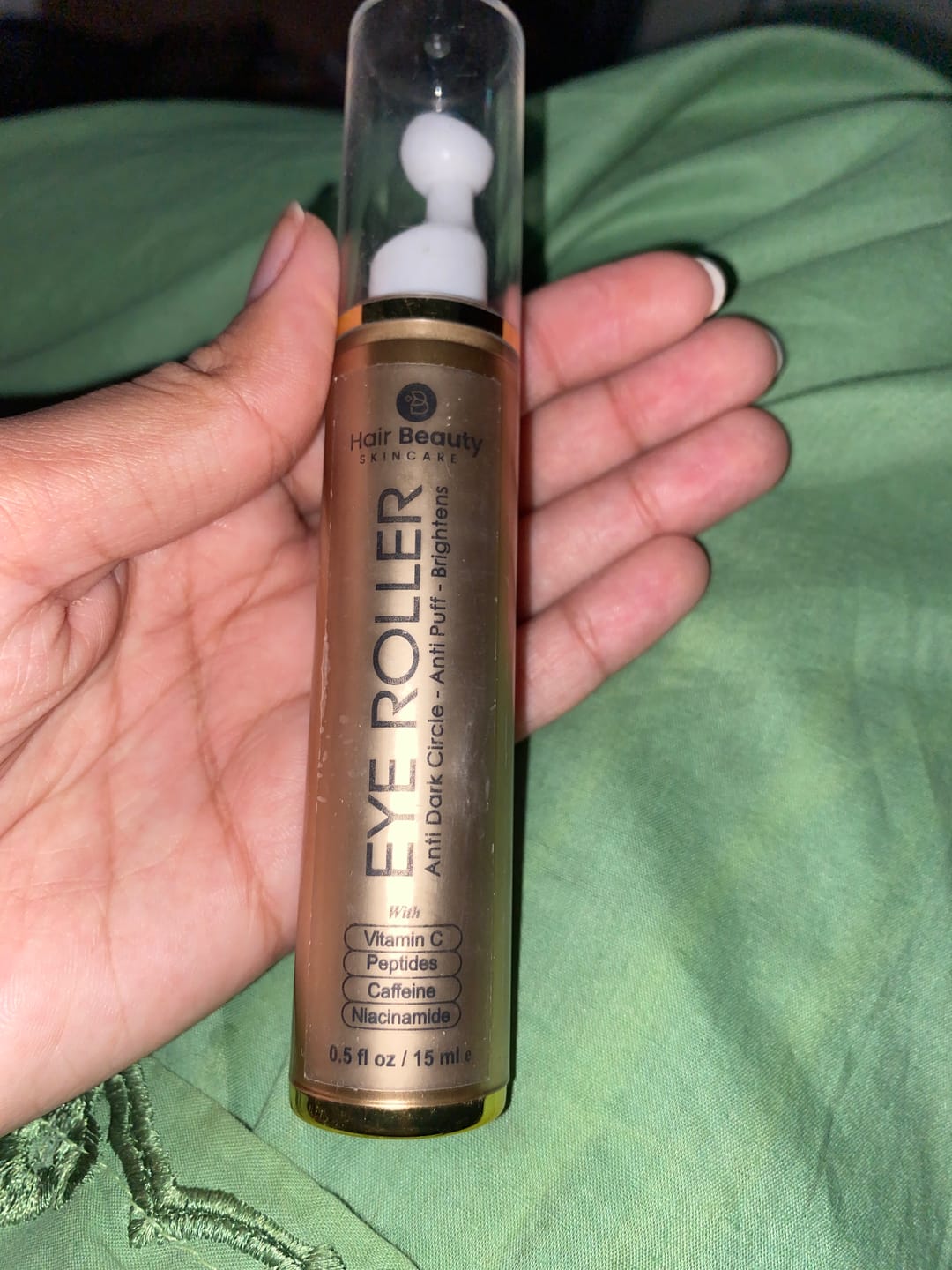 Customer photo review of Eye Roller | Eliminates Dark Circles & Puffy Eyes