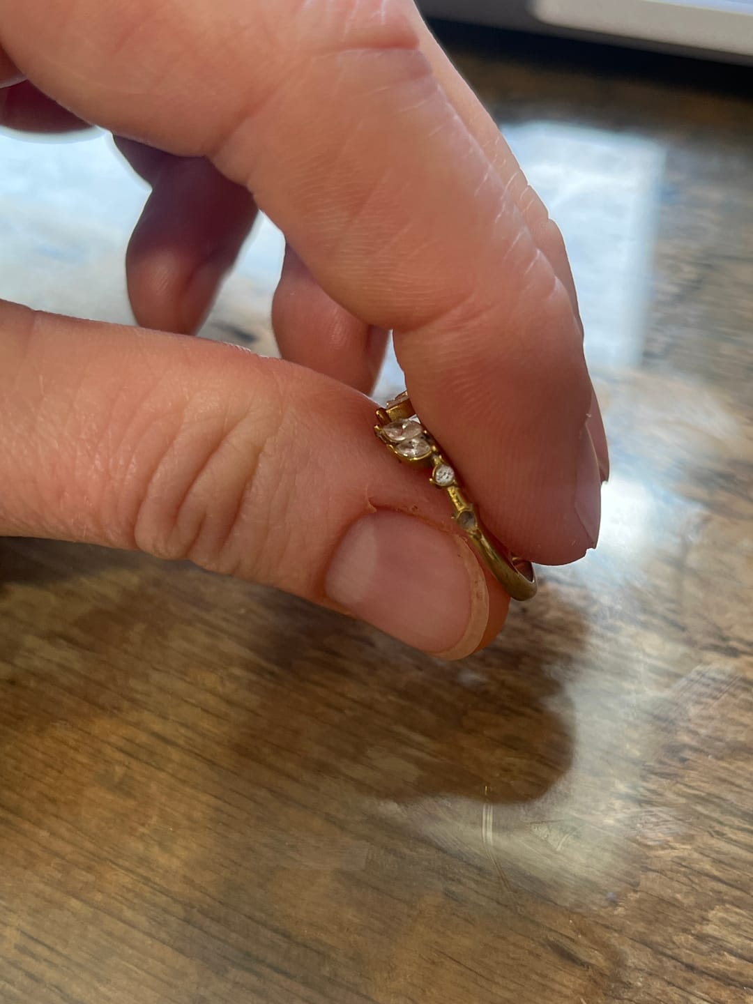 Customer photo review of Lily Crystal Gold Vine Ring