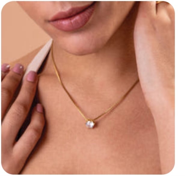 Customer photo review of Round Solitaire Necklace