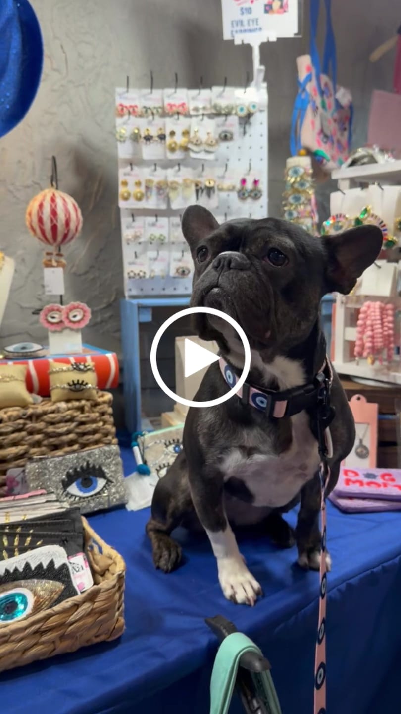 Customer video review of Evil Eye Dog Leash and Collar Set - Pink