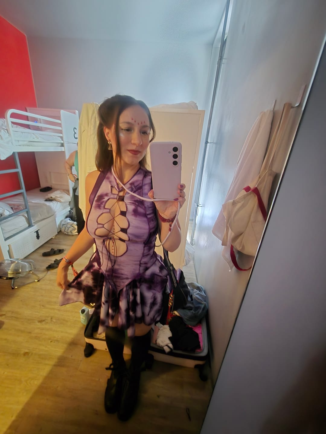 Customer photo review of Purple Tie Dye Pixie DRESS