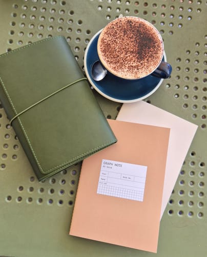 Customer photo review of Refillable Folio in Vintage Olive