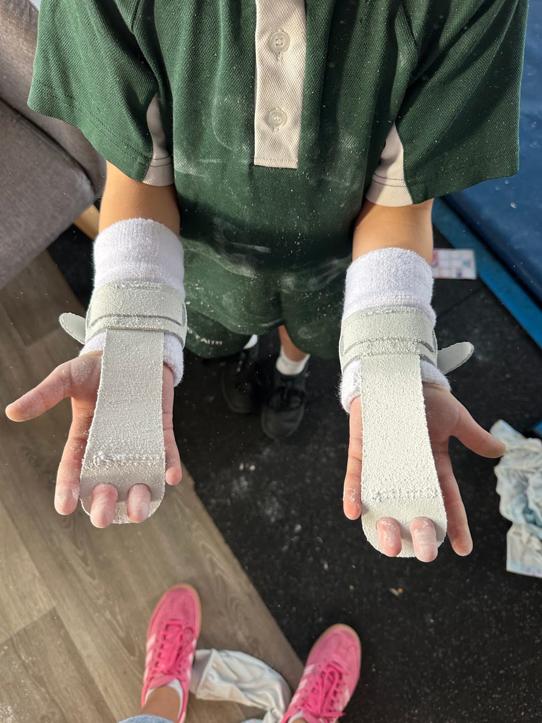 Customer photo review of Large Towelling Wrist Bands