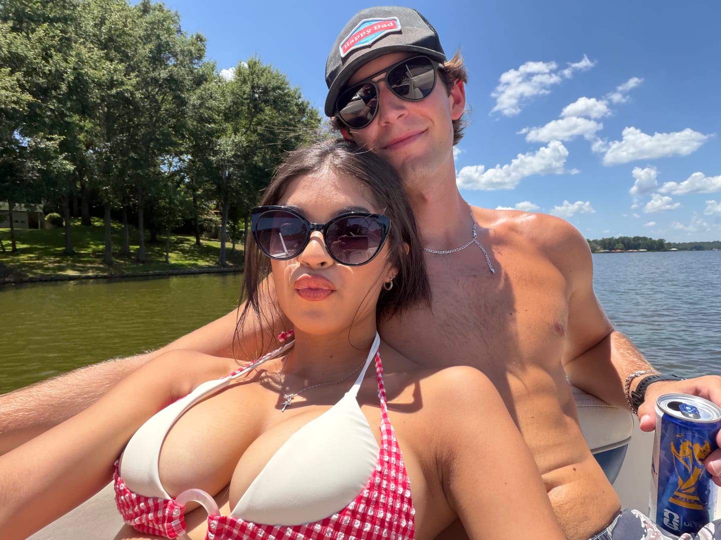 Customer photo review of Seamolly Contrast Color Gingham Textured O Ring Double Layer Bikini Set