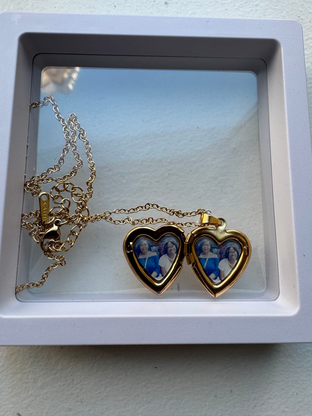 Customer photo review of Heart Locket Necklace Photo Pendant