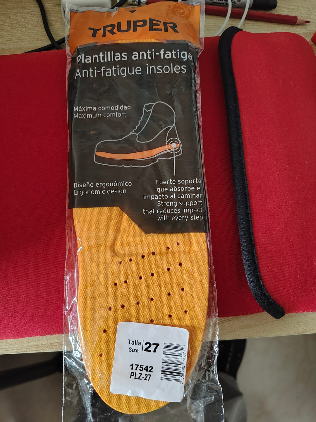 Customer photo review of Plantillas Anti-Fatiga 27 Plz-27 Truper