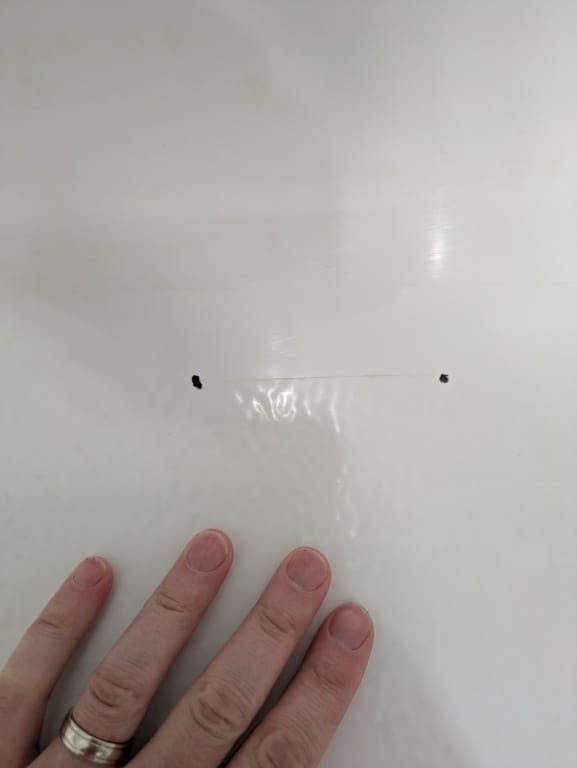 Customer photo review of Floor Crack Repair - Tub and Shower Repair Kit