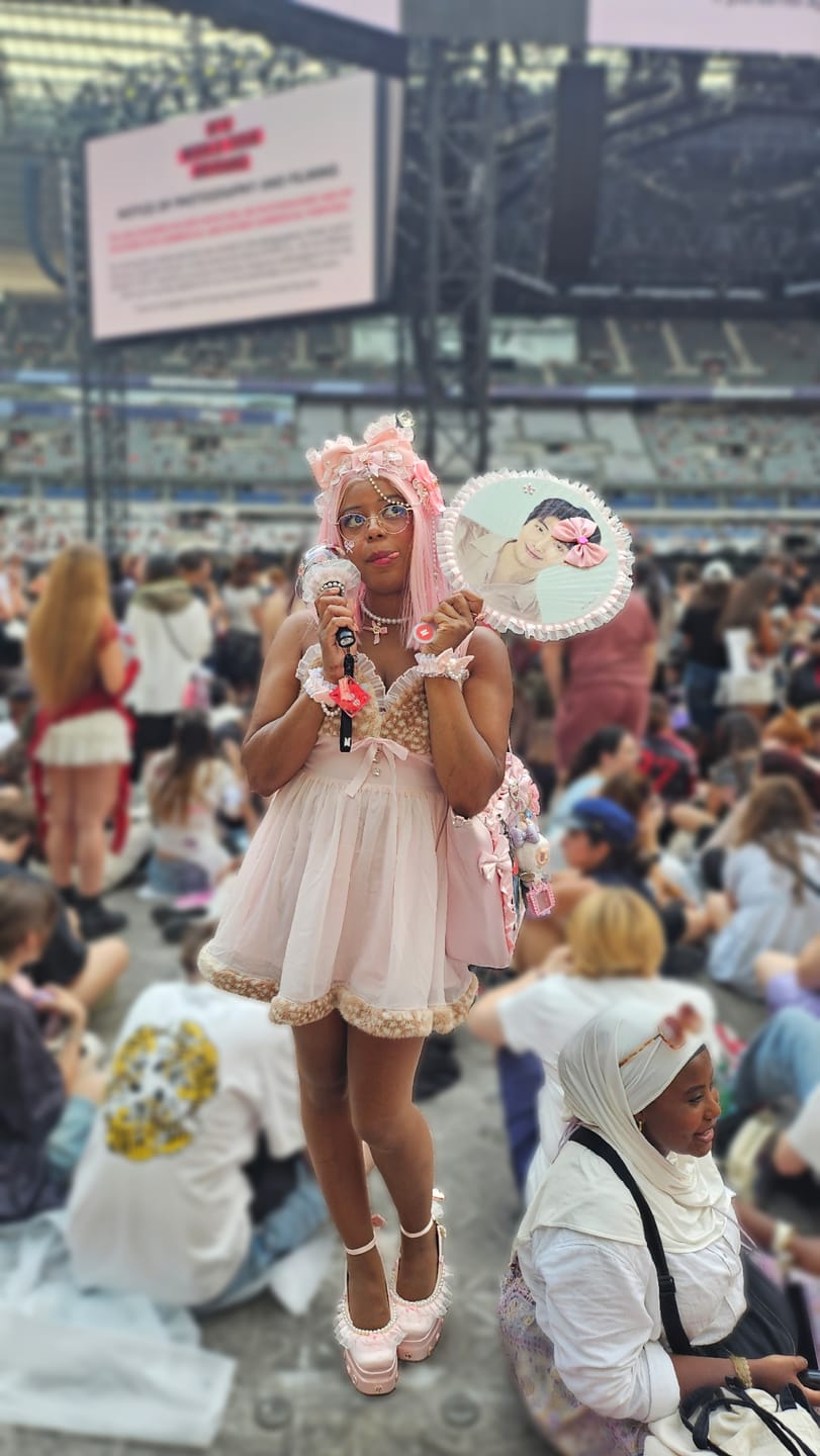 Customer photo review of Bambi Princess Fur Chiffon Babydoll Dress (Pink)