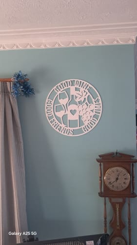 Customer photo review of Good Wine Good Friends Wall Art