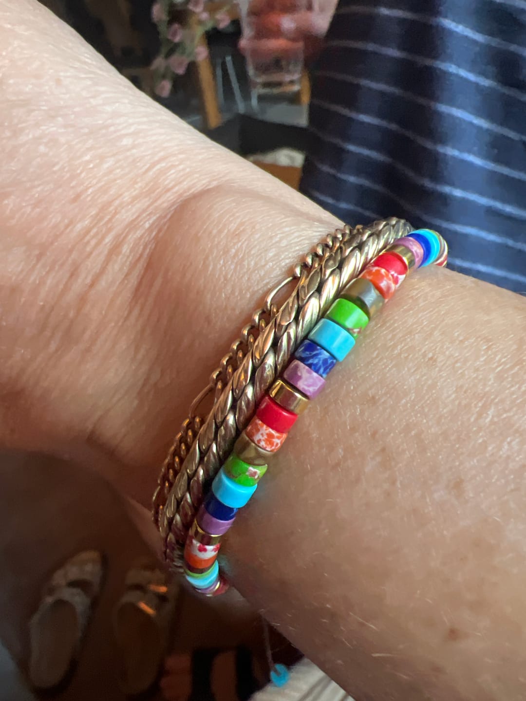 Customer photo review of 7 Chakren Energiearmband aus Jaspis