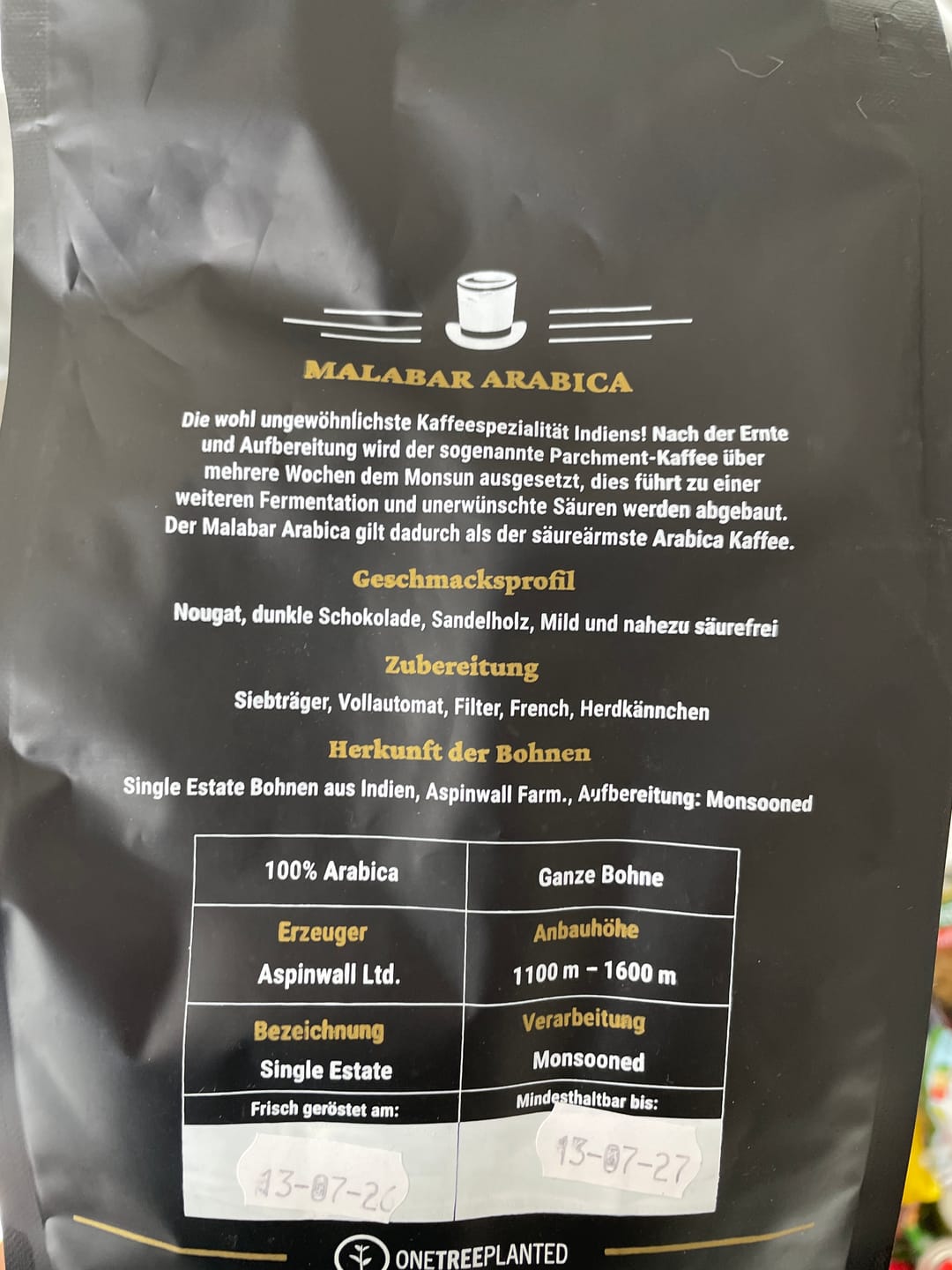 Customer photo review of Malabar Arabica Extrem Säurearm
